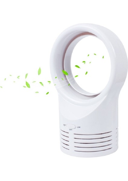 Bladess Mini Fan Yuvarlak Masaüstü Yapraksız Fan Hava Soğutma Fanı Hava Soğutucu Ingiltere Tak (Yurt Dışından)