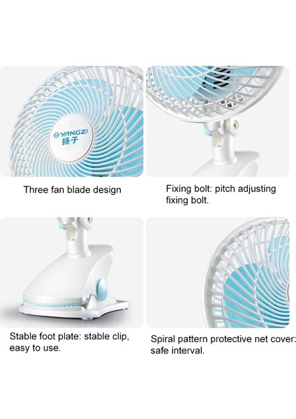 Klips Tabanlı Mini Elektrikli Fan, Uzunluk: 3m (Yurt Dışından)