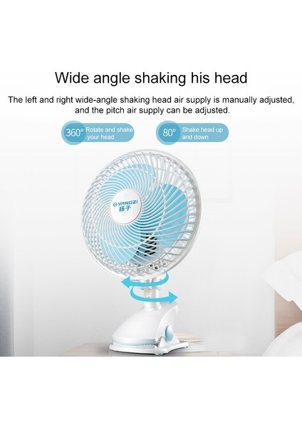 Klips Tabanlı Mini Elektrikli Fan, Uzunluk: 3m (Yurt Dışından)