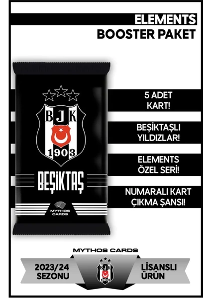 Mythos Cards Beşiktaş 2023-24 Sezonu Elements - Booster Paket