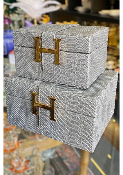 Ikili Hermes Dekoratif Deri Kutu