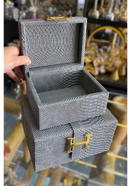Ikili Hermes Dekoratif Deri Kutu