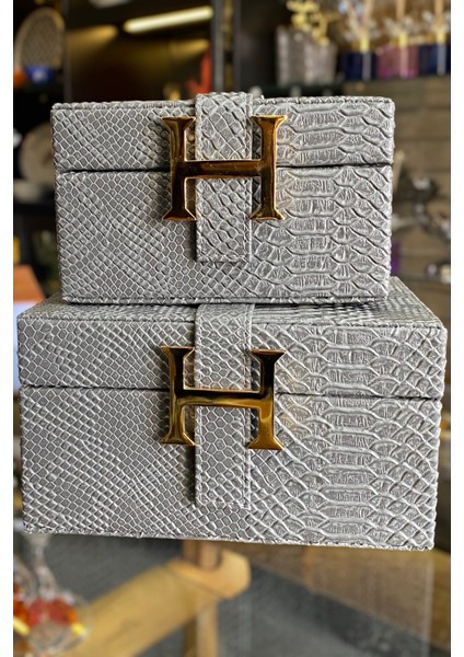 Ikili Hermes Dekoratif Deri Kutu