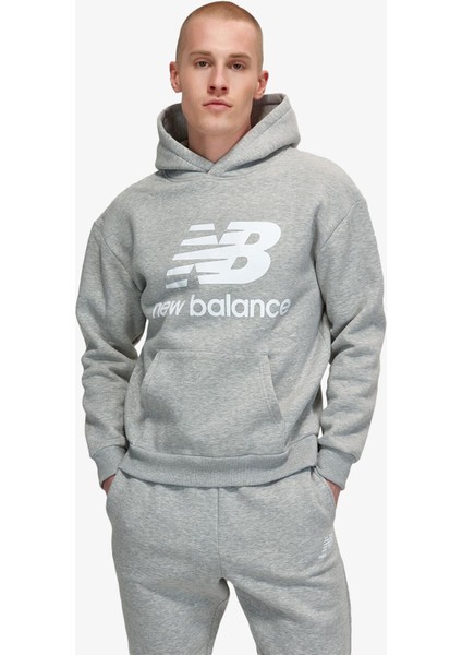 New Balance Lifestyle Erkek Gri Sweatshirt MNH3333-AG