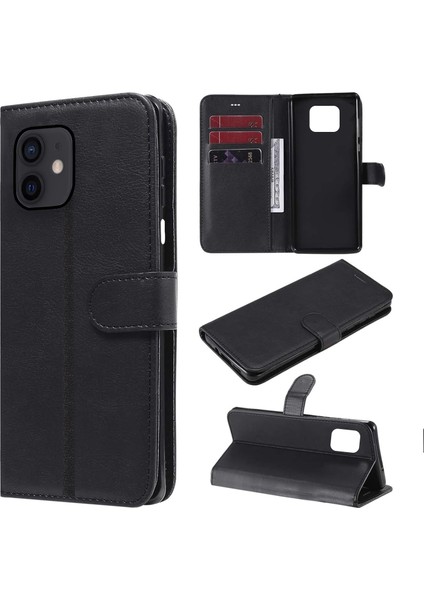 Iphone 11 Darbeye Dayanıklı Cüzdanlı ve Standlı Kapaklı Deri Kılıf Siyah AL4232