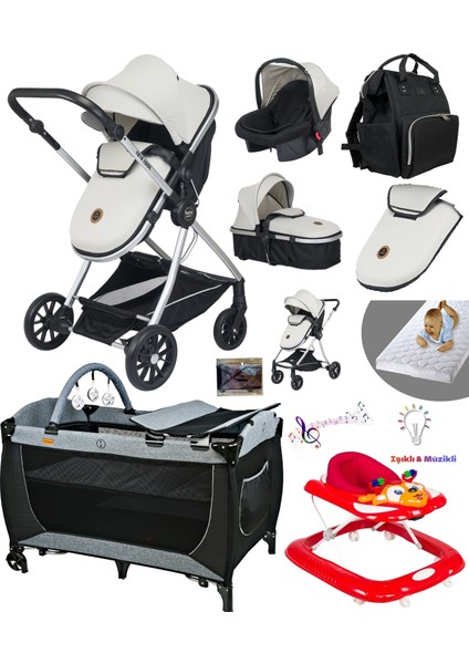 10 In 1 Yeni Doğan Set 1010 Travel Sistem Bebek Arabası 560 Oyun Parkı Yatak Beşik 402 Yürüteç Bebek Yürüteci