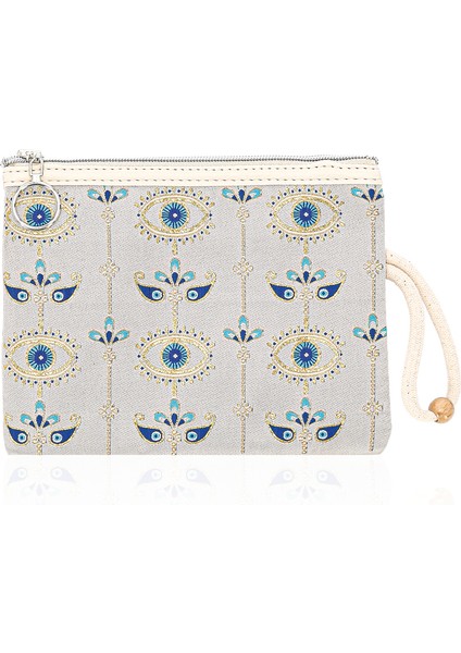 Özel Tasarım Nazar Desenli Kadın Portföy Clucth Çanta Makyaj Çanta El Çantası