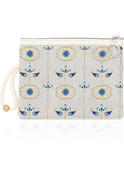 Özel Tasarım Nazar Desenli Kadın Portföy Clucth Çanta Makyaj Çanta El Çantası fiyatları