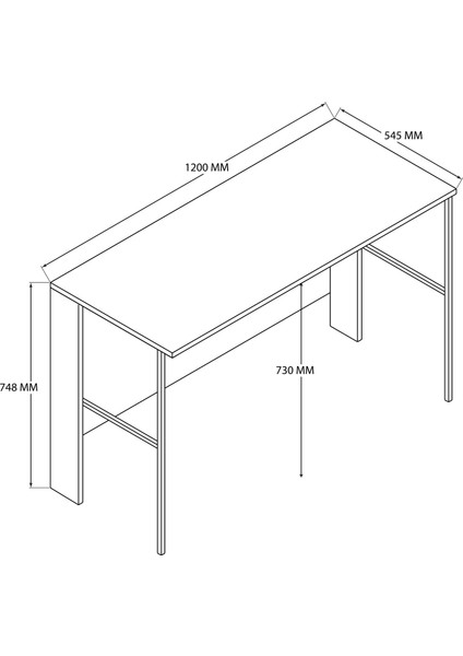 Vera 120 cm Metal Ayaklı Çalışma Masası