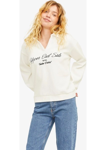 Jxpallas Kadın Beyaz Sweatshirt 12262669-BLANCDEBLANC