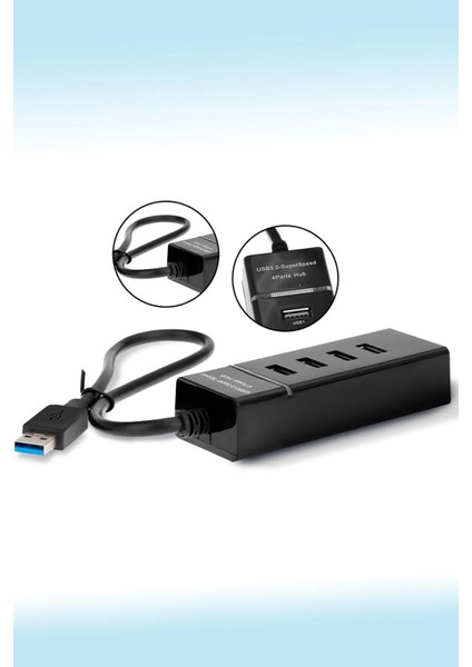 USB Girişli 4 Port USB 3.0 Hub Yüksek Hızlı Switch Çoklayıcı Tüm Cihazlarla Uyumlu