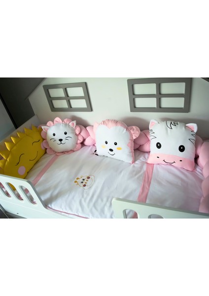 Montessori Bebek Uyku Seti Örgü Yan Korumalı Uyku Seti 90x190 100x200 Animals indirimleri