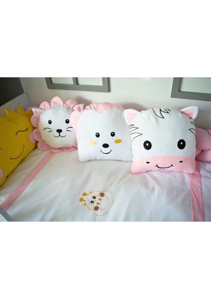 Montessori Bebek Uyku Seti Örgü Yan Korumalı Uyku Seti 90x190 100x200 Animals