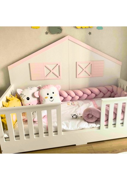 Montessori Bebek Uyku Seti Örgü Yan Korumalı Uyku Seti 90x190 100x200 Animals