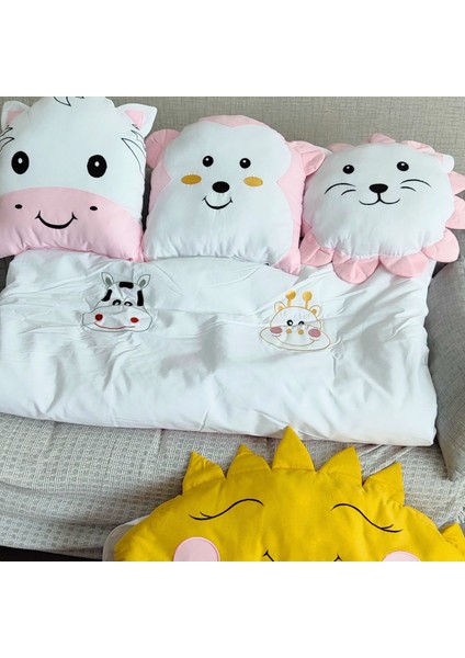 Montessori Bebek Uyku Seti Örgü Yan Korumalı Uyku Seti 90x190 100x200 Animals