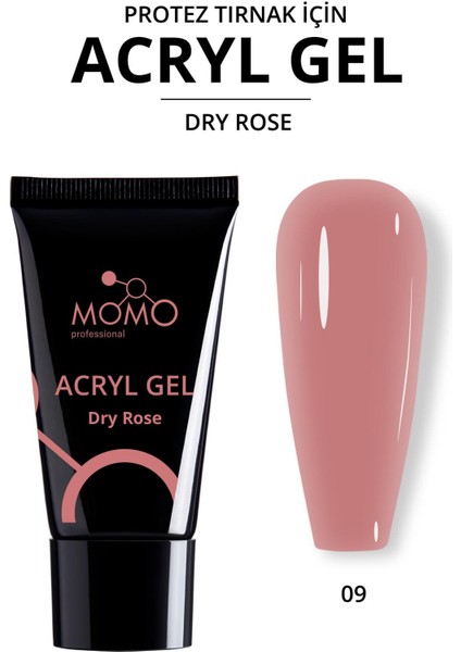 Protez Tırnak İçin Poly Gel, Poli Jel, Acryl Gel No.09, Gül Kurusu, 30 gr