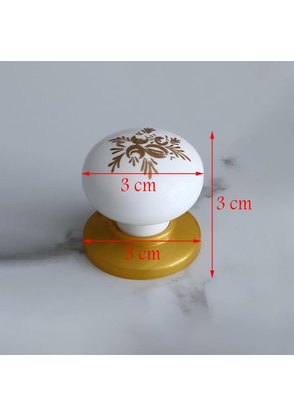 Düğme Kulp Beyaz Desenli Tablalı Gold Dolap Mobilya Mutfak Dolabı Çekmece Dolap Polimer Kulpu Kulbu fırsatları