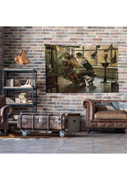 Steampunk Dentist Office Duvar Örtüsü - 100 cm x 135 cm