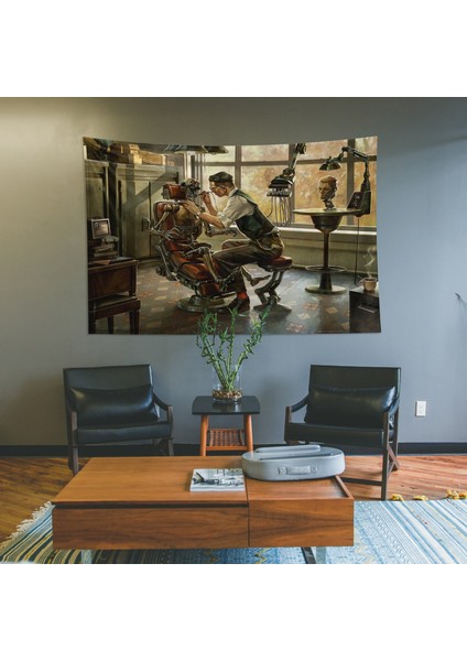 Steampunk Dentist Office Duvar Örtüsü - 100 cm x 135 cm