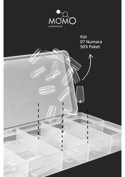 Soft Gel Tips, Küt No:07, Tek Boy 50’li Yedek Paket