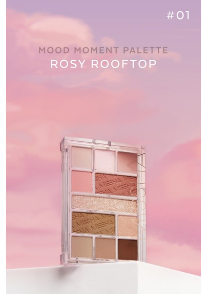 Mat ve Işıltılı Tonlar Barındıran Far Paleti Missha Mood Moment Palette (1 Rosy Rooftop)