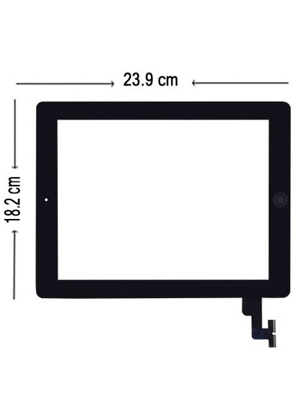 Apple iPad 2 Wıfı+3g Dokunmatik Tablet Camı Siyah Tablet Ön Camı