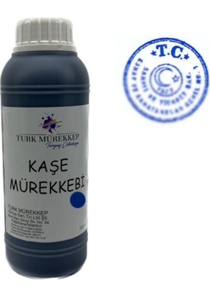 Noter Kaşe Mürekkebi Mavi 500 Ml.