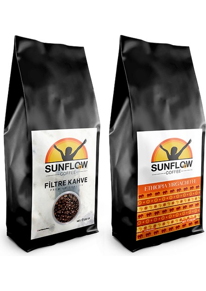 Ethiopia Yirgacheffe ve Filtre Kahve 2 x 250 gr Yöresel Filtre Kahve