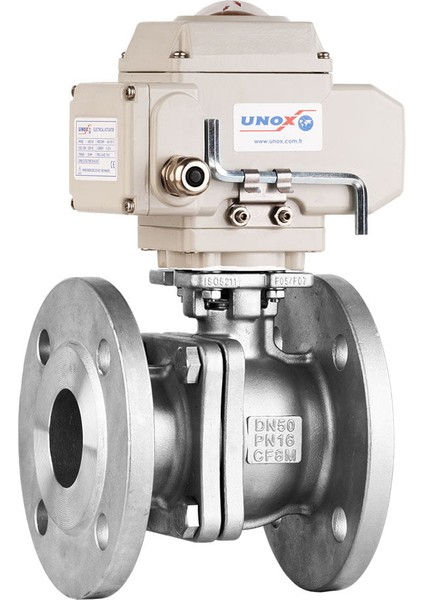 DN80 - 3" 220 V Ac Elektrikli Aktüatörlü Flanşlı Küresel Vana 2 Parçalı