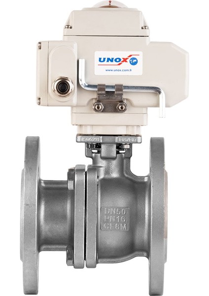 DN80 - 3" 220 V Ac Elektrikli Aktüatörlü Flanşlı Küresel Vana 2 Parçalı