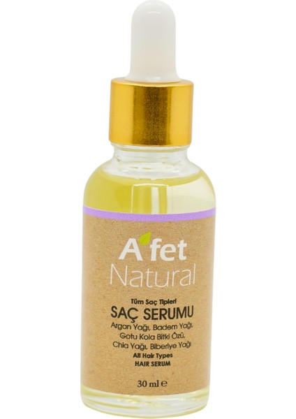 Afet Natural Saç Serumu 30ml Tüm Saç Tipleri - Biberiye - Hair Serum 30ml for All Hair Types - Rosemary