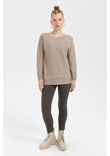 Kadın Sıfır Yaka Dikişsiz Kazak Vizon fiyatları