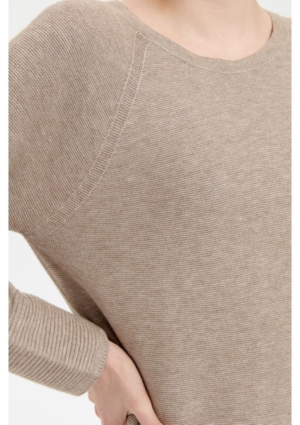 Kadın Sıfır Yaka Dikişsiz Kazak Vizon modelleri