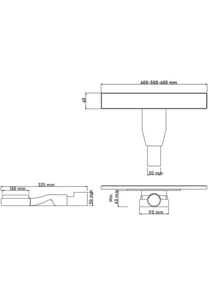 Basic Linear 60 cm Inox S01 Duş Kanalı