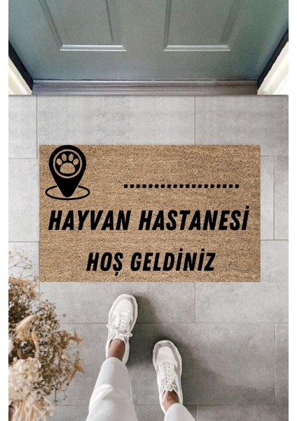 Dijital Baskı Kişiye Özel Iç Kapı Dekorasyon Paspas Pet Hayvan Hastanesi 2 Ko-134636