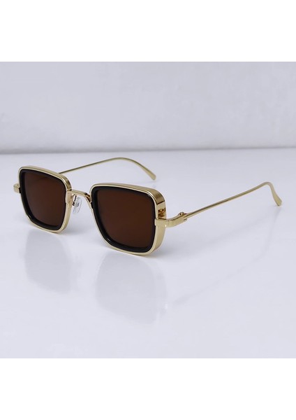 Ayel Glasses Gold  Kare  Güneş Gözlüğü  Retro