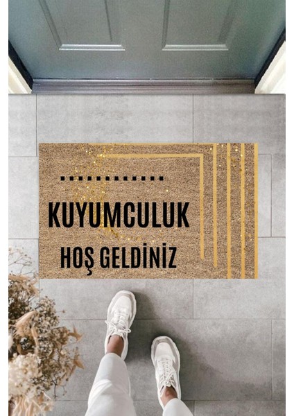 Dijital Baskı Kişiye Özel Iç Kapı Dekorasyon Paspas Kuyumcu Ko-134512