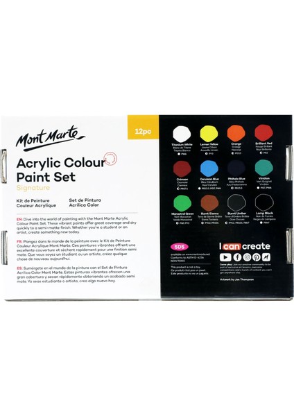 Akrilik Renkli Boya Seti 12 Parça x 75 ml modelleri