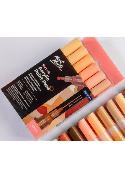 mm Portre Akrilik Boya Kalemi Geniş Uçlu 12'li Signature modelleri