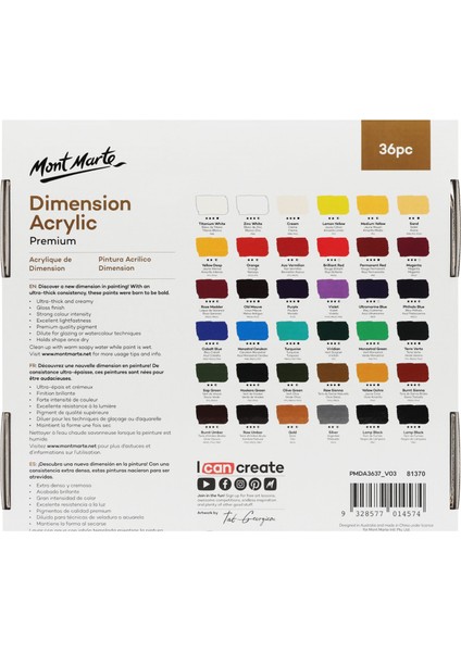 Dimension Akrilik Boya Seti 36 x 37 ml fiyatları