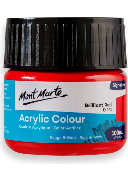Akrilik Renkli Boya 100 ml Parlak Kırmızı