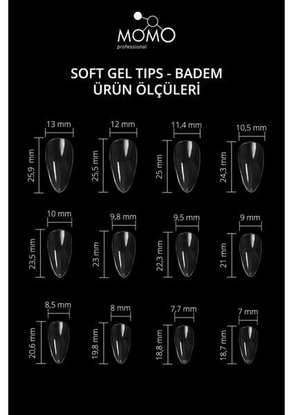 Tırnak Soft Gel Tips 120 Ad. (Badem)