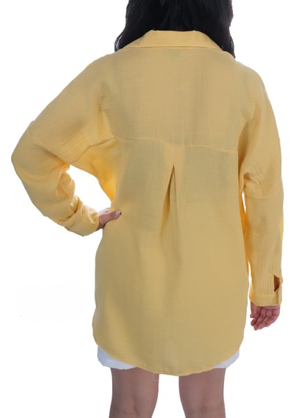 Si&su Müslin Kumaş Kadın Rahat Kesim, Oversize, Salaş Gömlek