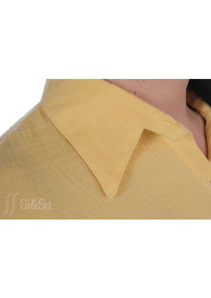 Si&su Müslin Kumaş Kadın Rahat Kesim, Oversize, Salaş Gömlek