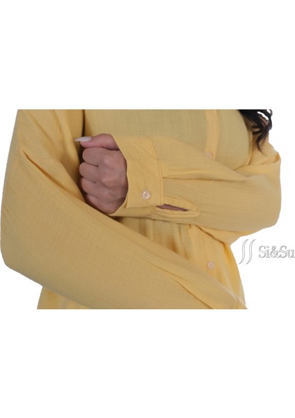 Si&su Müslin Kumaş Kadın Rahat Kesim, Oversize, Salaş Gömlek