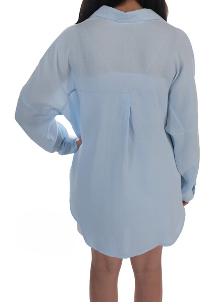 Si&su Müslin Kumaş Kadın Rahat Kesim, Oversize, Salaş Gömlek