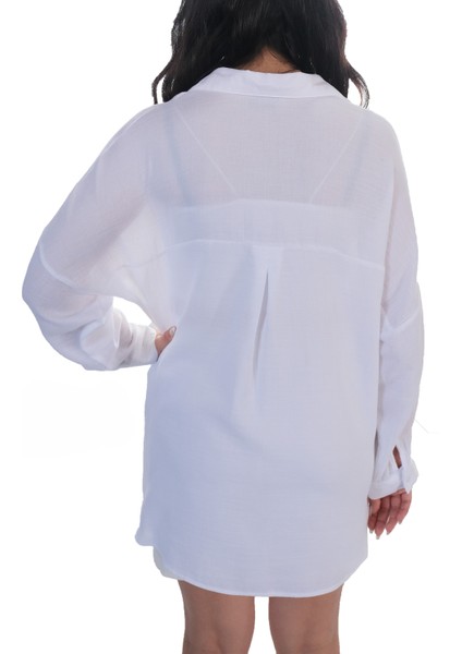 Si&su Müslin Kumaş Kadın Rahat Kesim, Oversize, Salaş Gömlek