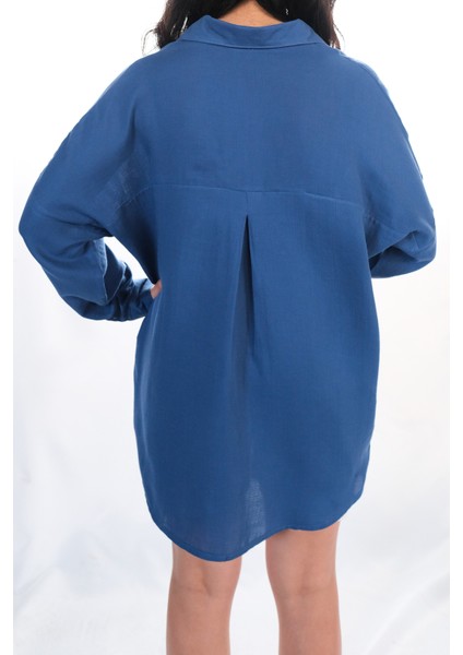 Si&su Müslin Kumaş Kadın Rahat Kesim, Oversize, Salaş Gömlek