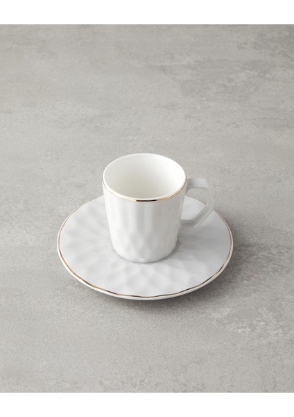 Hestia New Bone China 4 Parça 2 Kişilik Kahve Fincan Takımı Gri