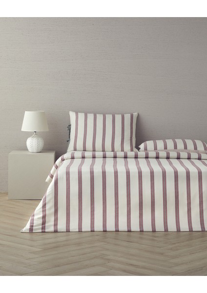 English Home Cool Stripe Ipliği Boyalı Tek Kişilik Nevresim Takımı 160x220 Cm Bordo-Yeşil